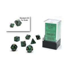Kości Chessex - zestaw 7 mini kostek Scarab Jade/gold