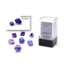 Kości Chessex - zestaw 7 mini kostek Nebula Nocturnal/blue Luminary (święcące w ciemnościach)