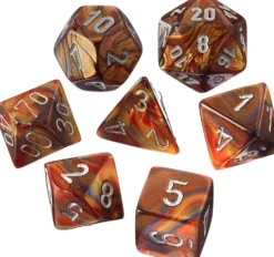 Kości Chessex - zestaw 7 mini kostek Lustrous Gold/silver