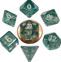 Kości Fanroll - zestaw 7 mini kostek Ethereal Light Blue (10mm)