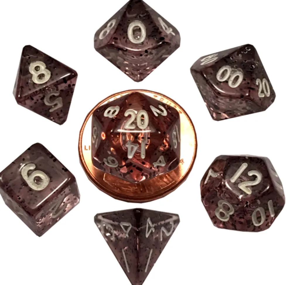 Kości Fanroll - zestaw 7 mini kostek Ethereal Black (10mm)