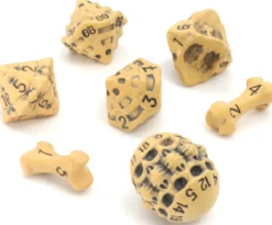 Kości Lynx- zestaw 7 kostek Skull & Bone: Ancient Bone Yellow