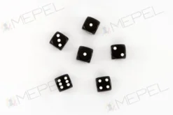 Kość/kostka do gry k6 16mm (oczka) - czarna (100 sztuk)