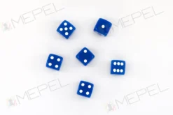 Kość/kostka do gry k6 16mm (oczka) - niebieska (100 sztuk)