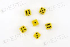 Kość/kostka do gry k6 16mm (oczka) - żółta (100 sztuk)