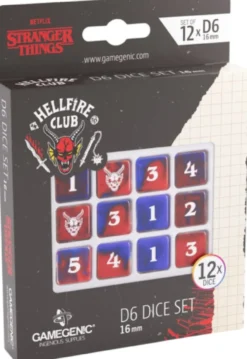 Komplet kości Gamegenic: Stranger Things - Hellfire Club D6 set