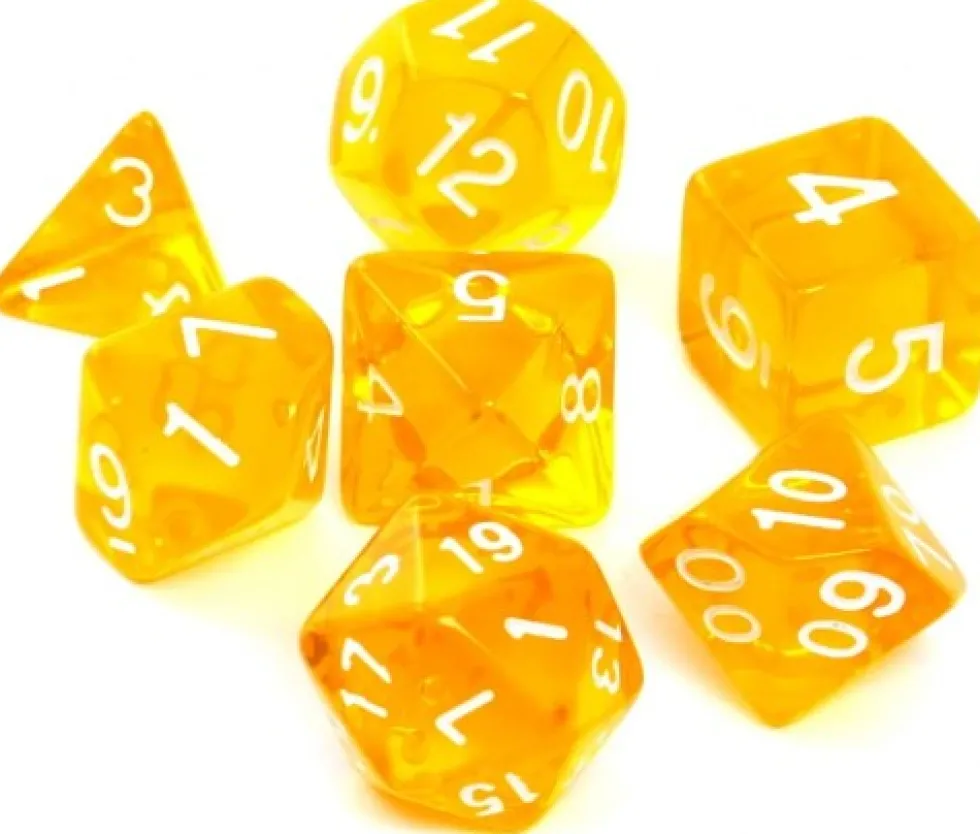 Komplet kości Rebel - Kryształowe - Żółte