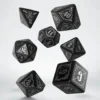Komplet kości RPG Krwiopijców - Czarno-srebrne