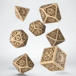 Komplet kości Steampunk - Clockwork - Beżowo-brązowy