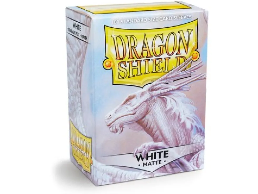 Koszulki na karty Dragon Shield Matte - białe - 100 sztuk