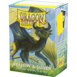 Koszulki na karty Dragon Shield: Matte Dual - Yellow & Silver - 100 sztuk