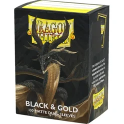 Koszulki na karty Dragon Shield Matte Dual - Black & Gold - 100 sztuk