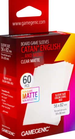 Koszulki na karty Gamegenic: Catan English (56x82 mm) - Clear Matte - 60 sztuk