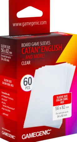 Koszulki na karty Gamegenic: Catan English (56x82 mm) - Clear - 60 sztuk