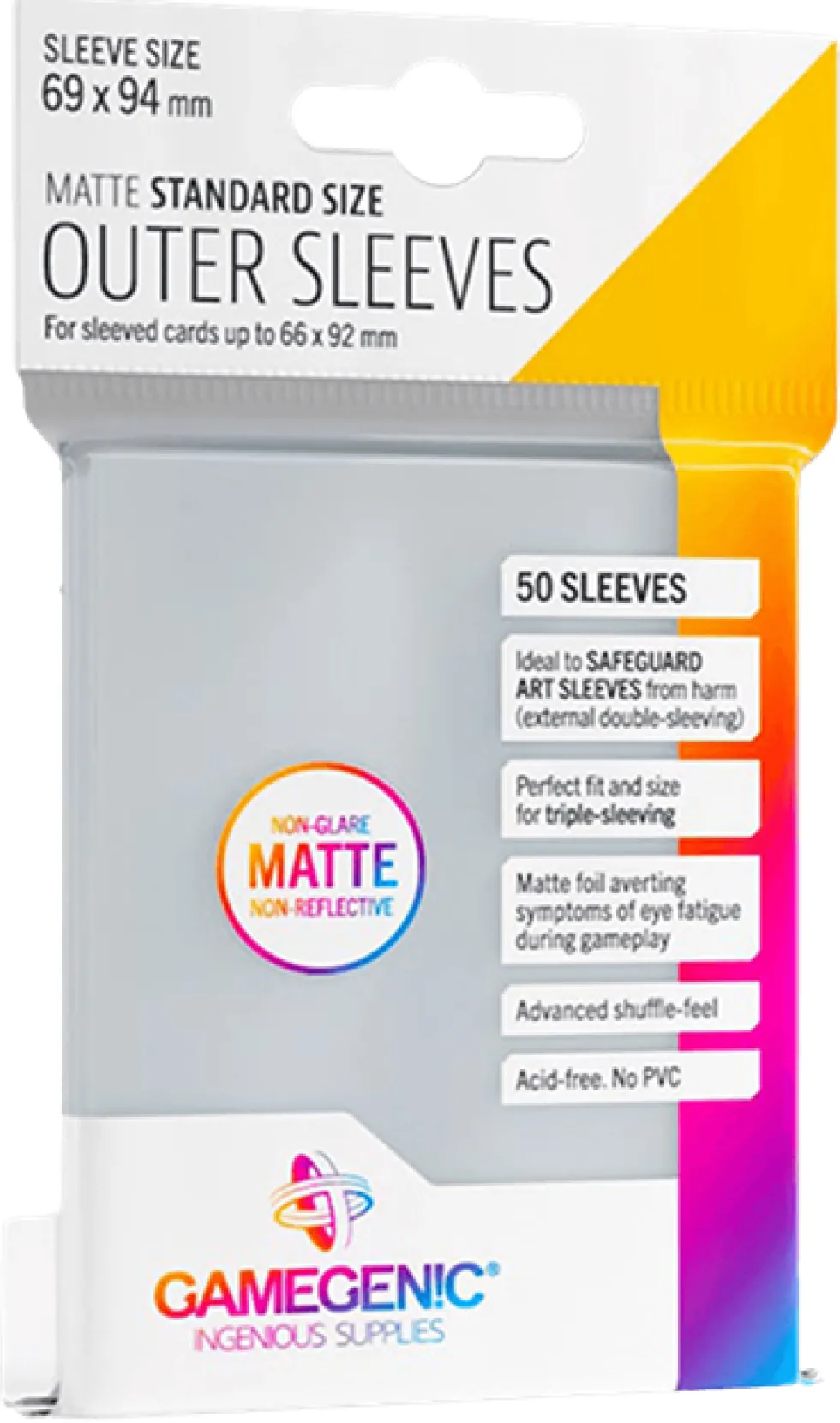 Koszulki na karty Gamegenic: Matte Outer Sleeves Standard (66x92 mm) - 50 sztuk