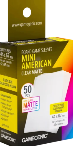 Koszulki na karty Gamegenic: Mini American (44x67 mm) - Clear Matte - 50 sztuk