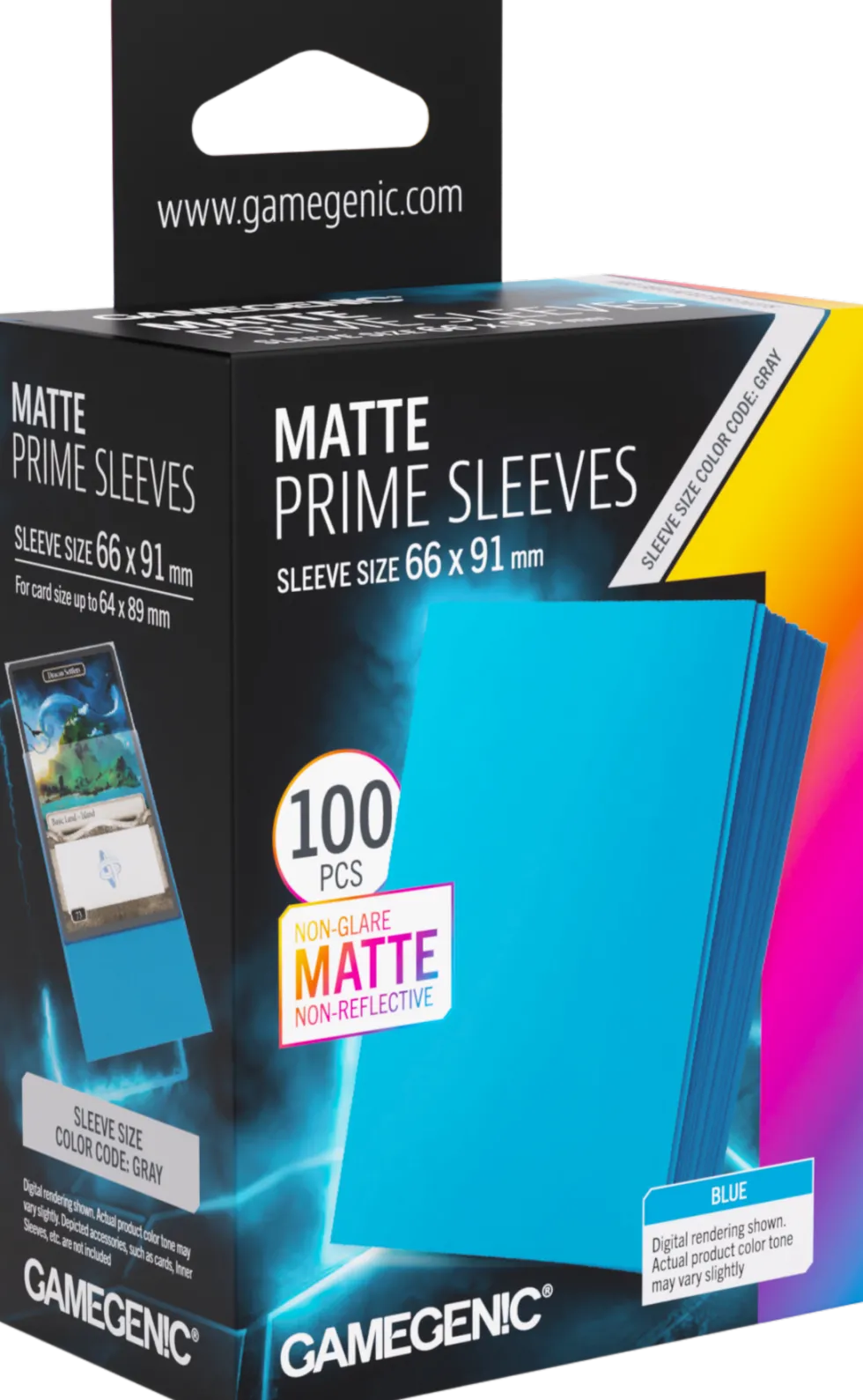 Koszulki na karty Gamegenic: Matte Prime Sleeves (66x91 mm) - Blue - 100 sztuk