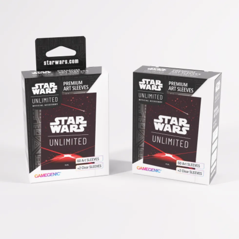 Koszulki na karty Gamegenic Premium: Star Wars Unlimited - Art Back Red (66x92 mm) - 60 sztuk