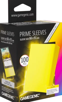 Koszulki na karty Gamegenic: Prime Sleeves (66x91 mm) - Yellow - 100 sztuk