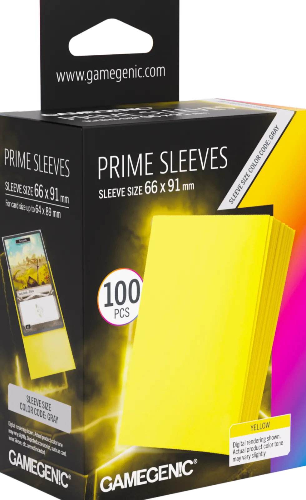 Koszulki na karty Gamegenic: Prime Sleeves (66x91 mm) - Yellow - 100 sztuk