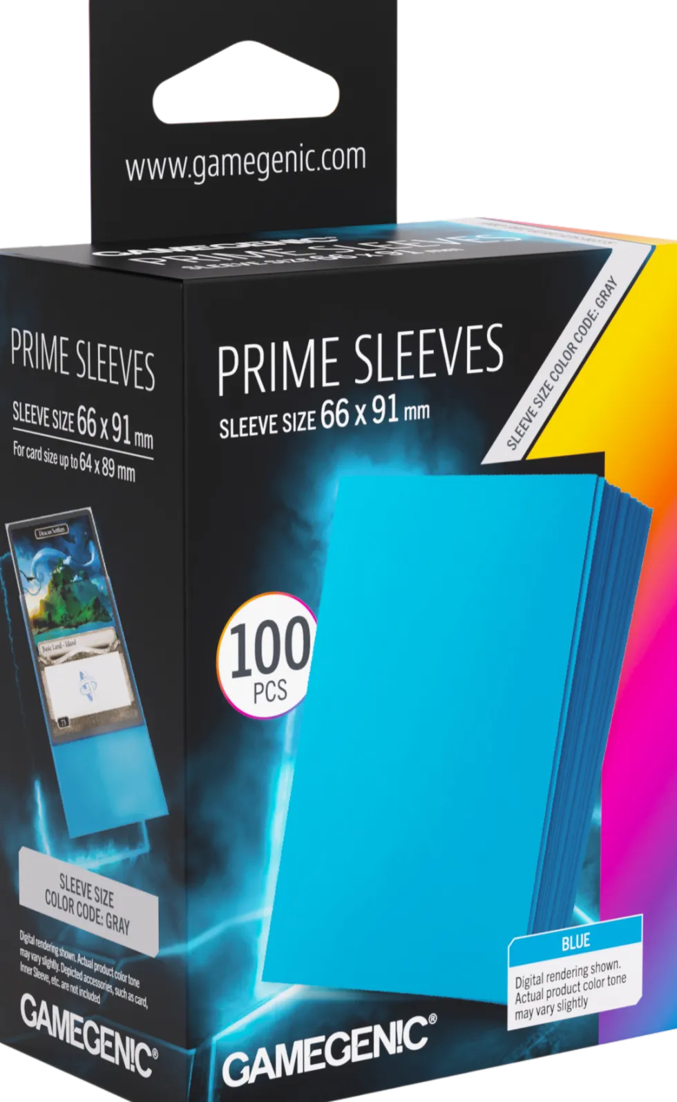 Koszulki na karty Gamegenic: Prime Sleeves (66x91 mm) - Blue - 100 sztuk