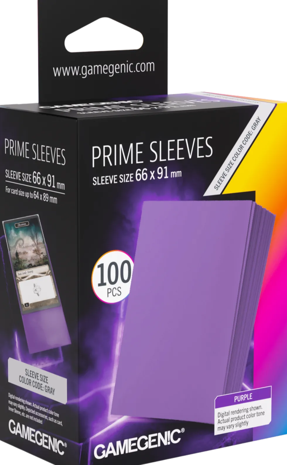 Koszulki na karty Gamegenic: Prime Sleeves (66x91 mm) - Purple - 100 sztuk