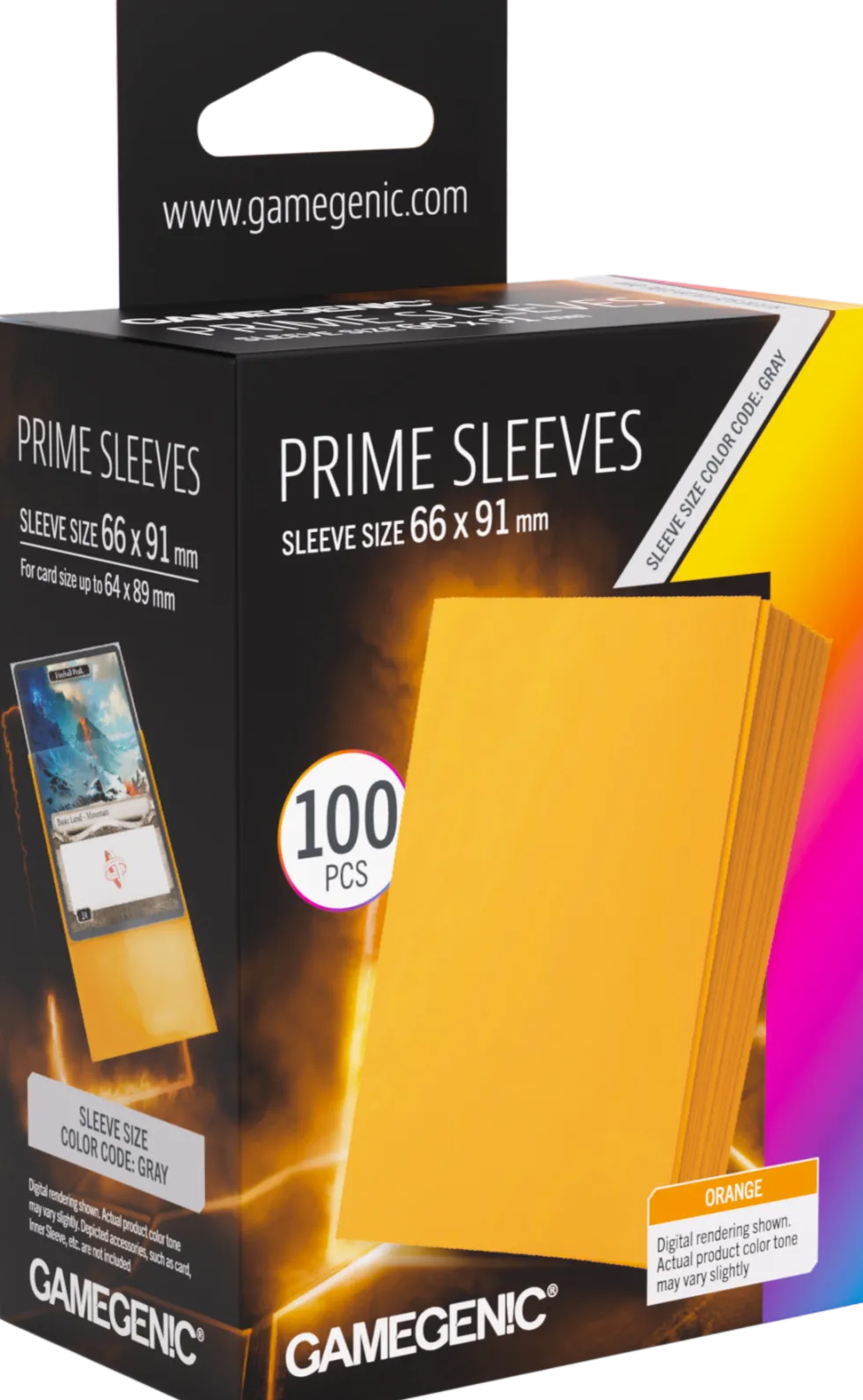 Koszulki na karty Gamegenic: Prime Sleeves (66x91 mm) - Orange - 100 sztuk