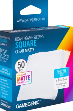 Koszulki na karty Gamegenic: Square (73x73 mm) - Clear Matte - 50 sztuk