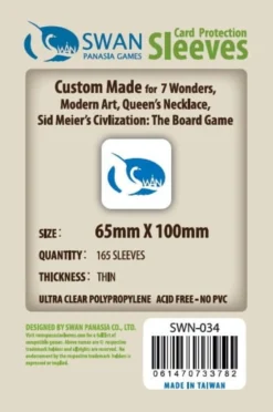 Koszulki na karty Swan Panasia 65x100 mm thin (cienkie) 165 sztuk