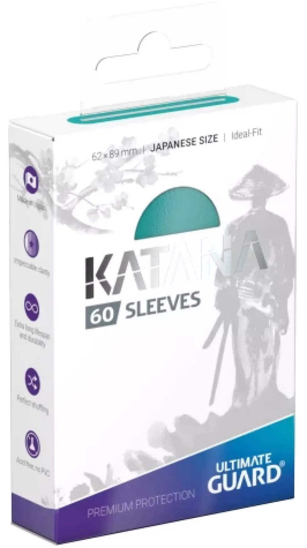 Koszulki na karty Ultimate Guard: Katana Japanese Size 60x86 mm - turkusowe (60 sztuk)