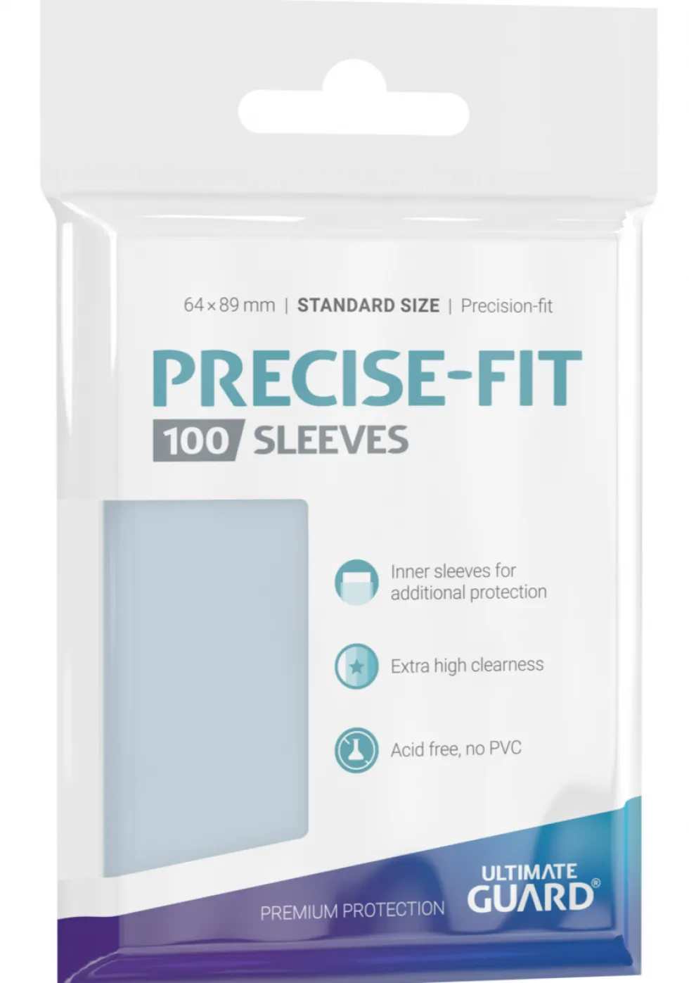 Koszulki na karty Ultimate Guard: Precise-Fit Standard Size 64x89 mm (100 sztuk)
