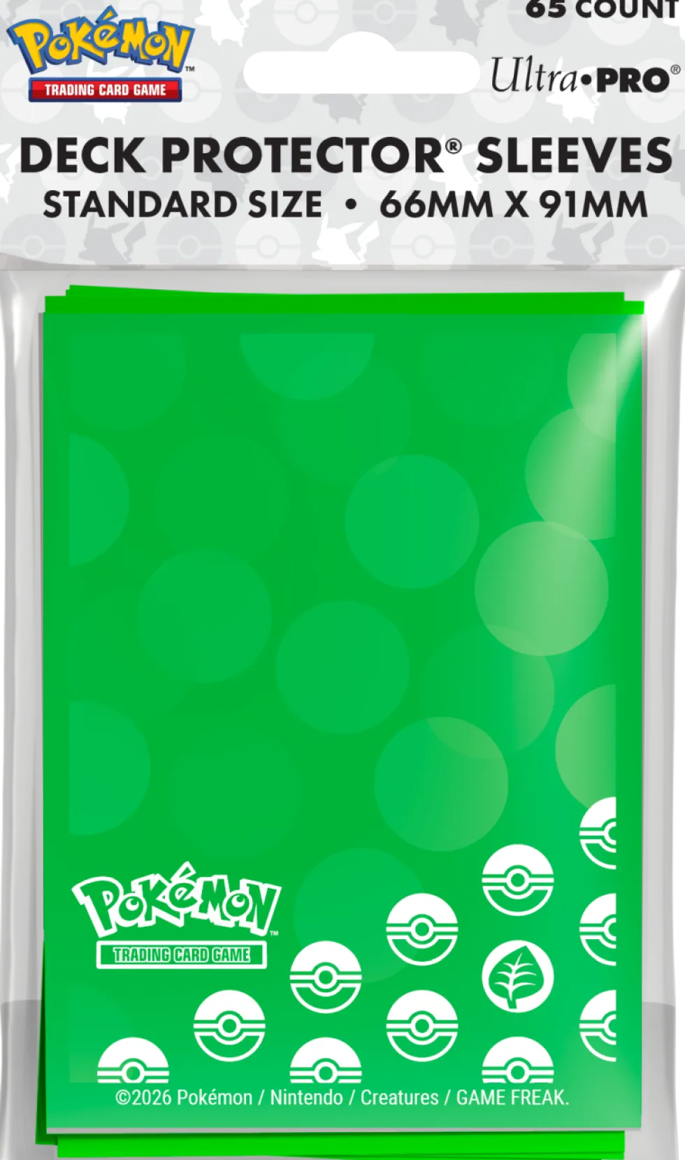 Koszulki na karty Ultra-Pro Pokémon Standard 66x91 mm 65 sztuk - Energy - Grass Type