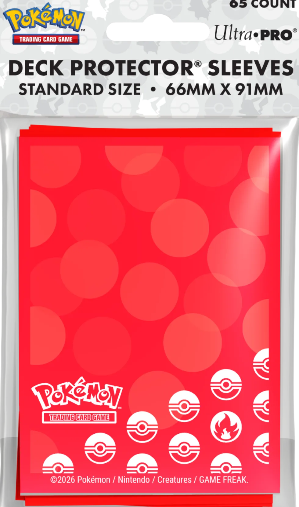 Koszulki na karty Ultra-Pro Pokémon Standard 66x91 mm 65 sztuk - Energy - Fire Type