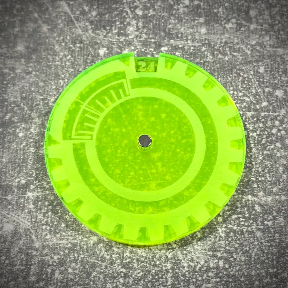 Licznik / dial do gier 1-24 - fluo żółty