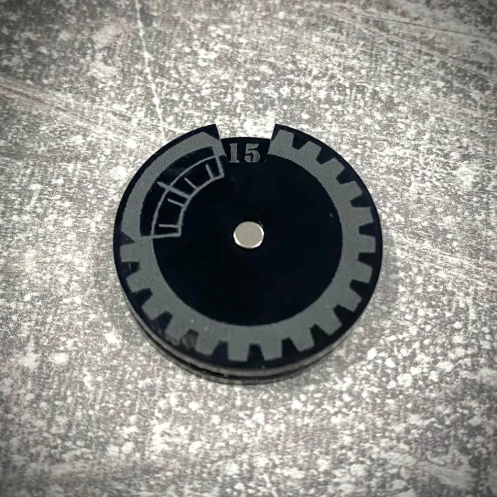 Licznik / dial do gier 1-15 - lity czarny