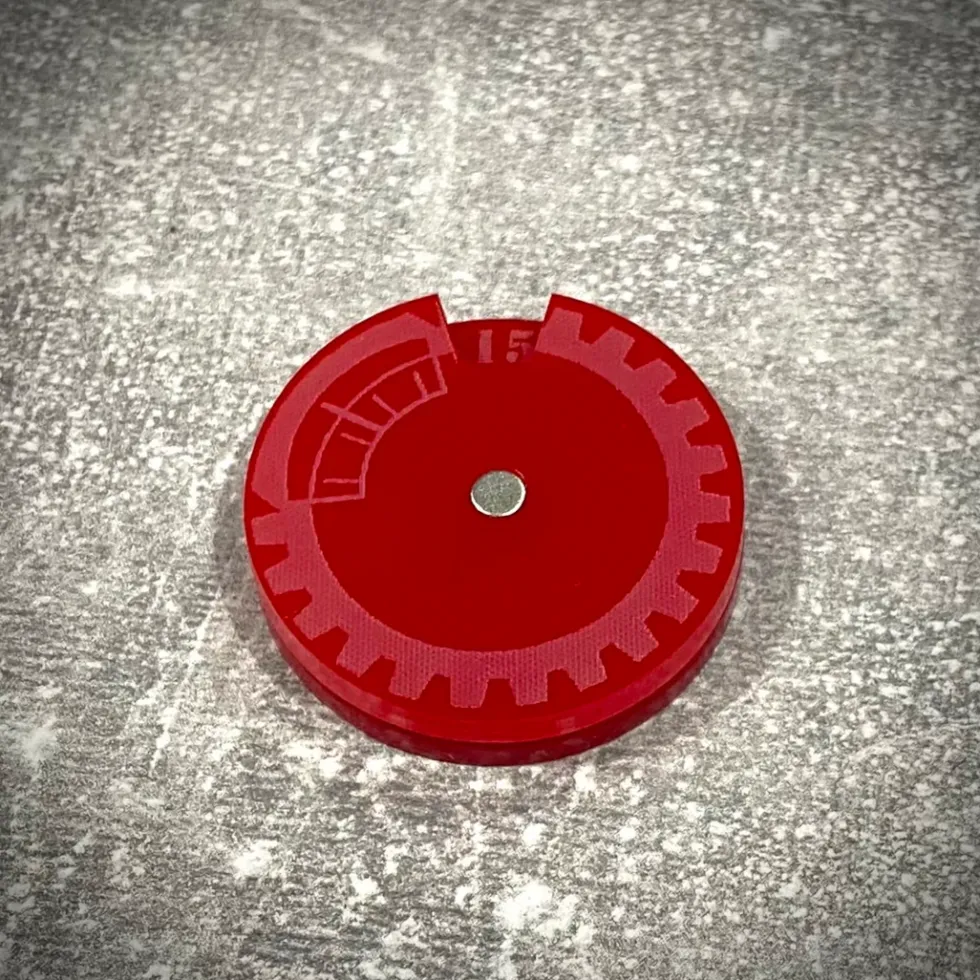 Licznik / dial do gier 1-15 - lity czerwony