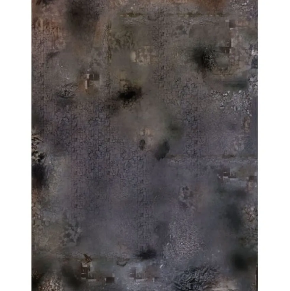 Mata lateksowa dwustronna: Zrujnowane miasto 44"x60"