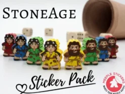Meeple Stickers: zestaw naklejek do Epoka Kamienia