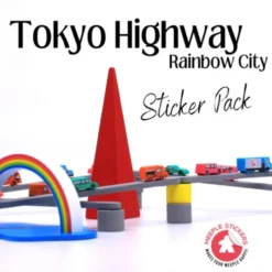 Meeple Stickers: zestaw naklejek do Tokyo Highway - Rainbow City