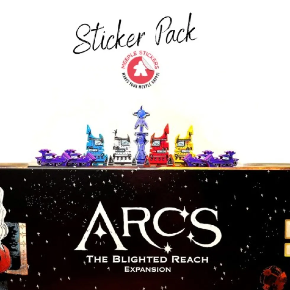 Meeple Stickers: zestaw naklejek do Arcs: The Blighted Reach Expansion