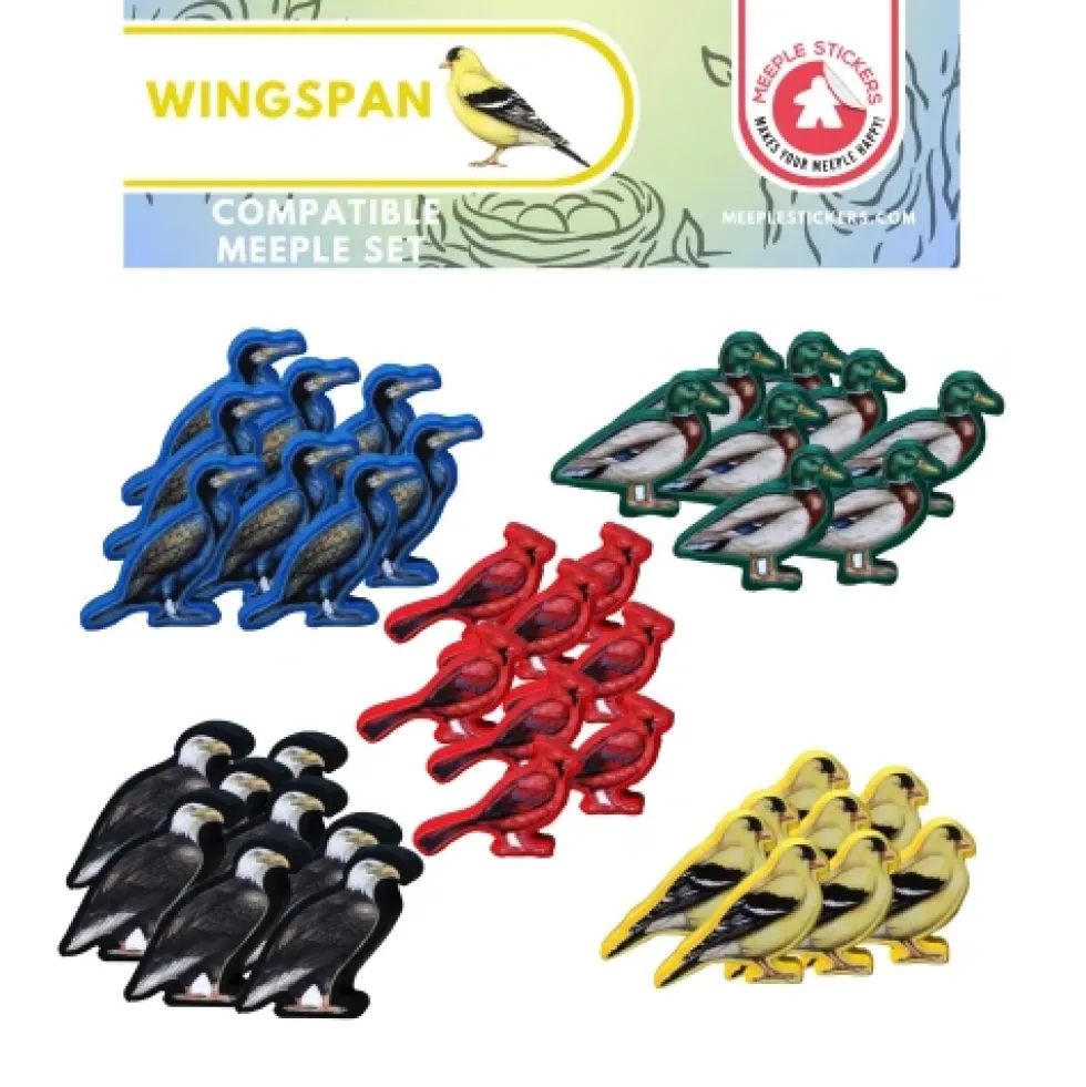 Meeple Stickers: znaczniki gracza i naklejki do Na Skrzydłach
