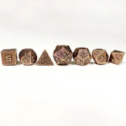 Mini Metal RPG Dice Set - Ancient Copper