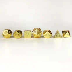 Mini Metal RPG Dice Set - Gold