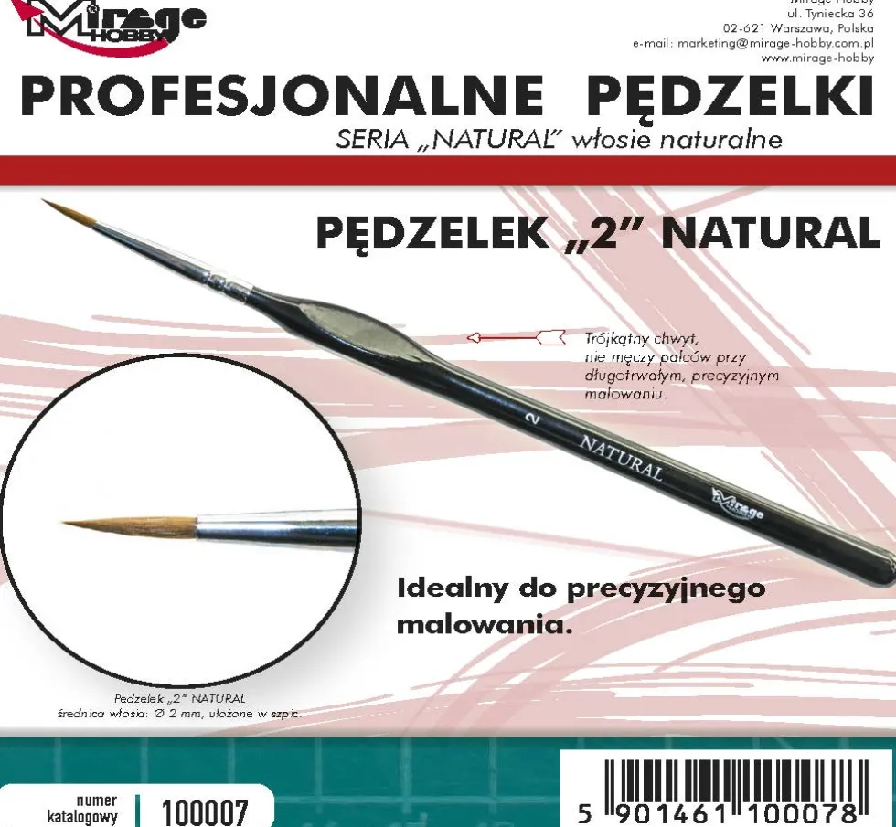 Mirage Hobby: Pędzel Natural "2" (włosie naturalne)