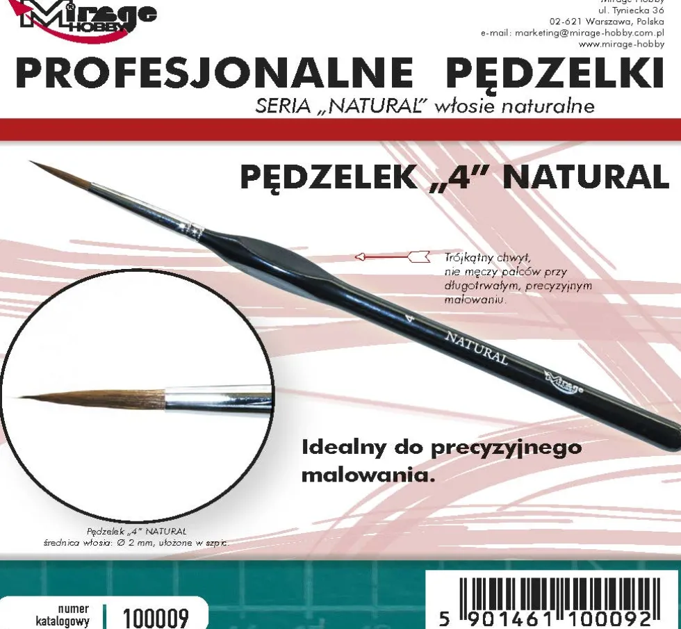 Mirage Hobby: Pędzel Natural "4" (włosie naturalne)