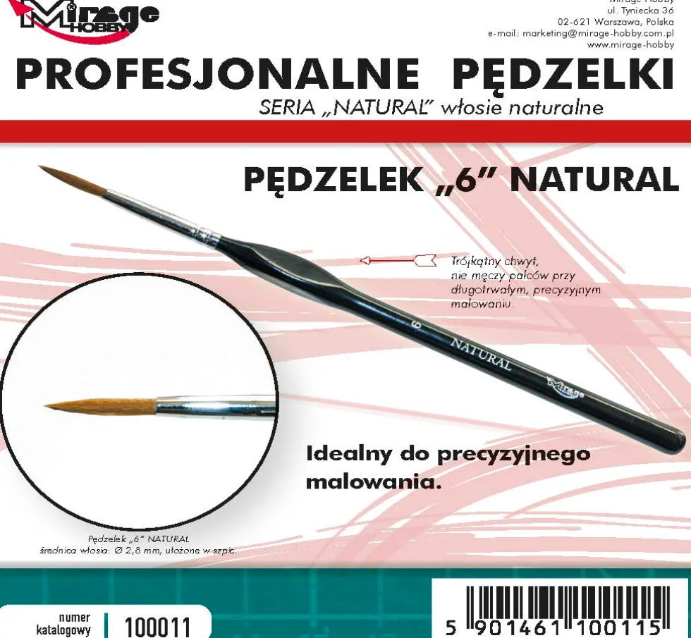 Mirage Hobby: Pędzel Natural "6" (włosie naturalne)