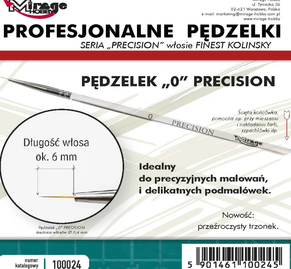 Mirage Hobby: Pędzel Precision Kolinsky "0" (finest)