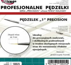Mirage Hobby: Pędzel Precision Kolinsky "1" (finest)