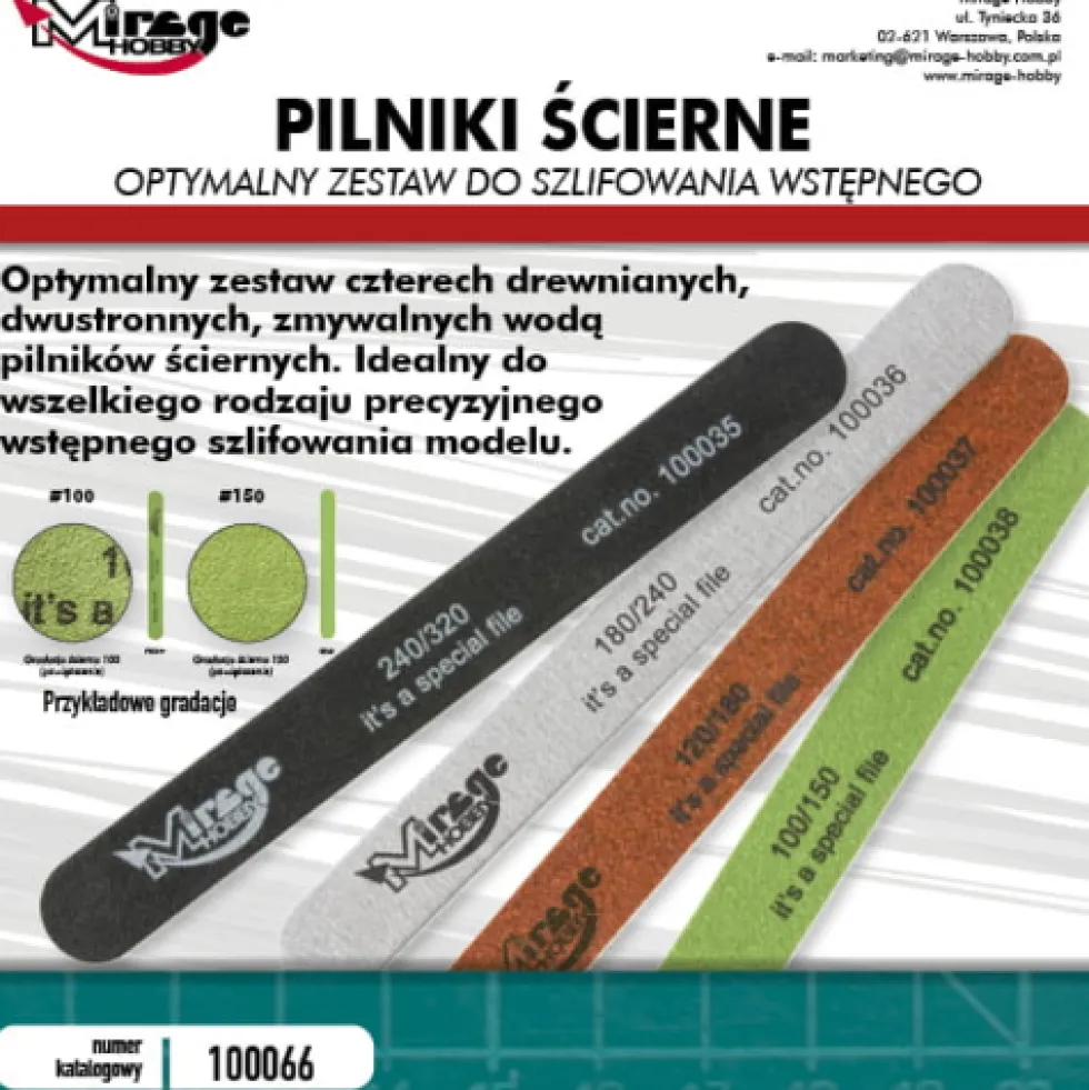 Mirrage Hobby: Zestaw pilników (100-320G)