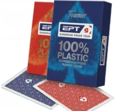 Plastikowe karty do gry Fournier EPT (czerwone)